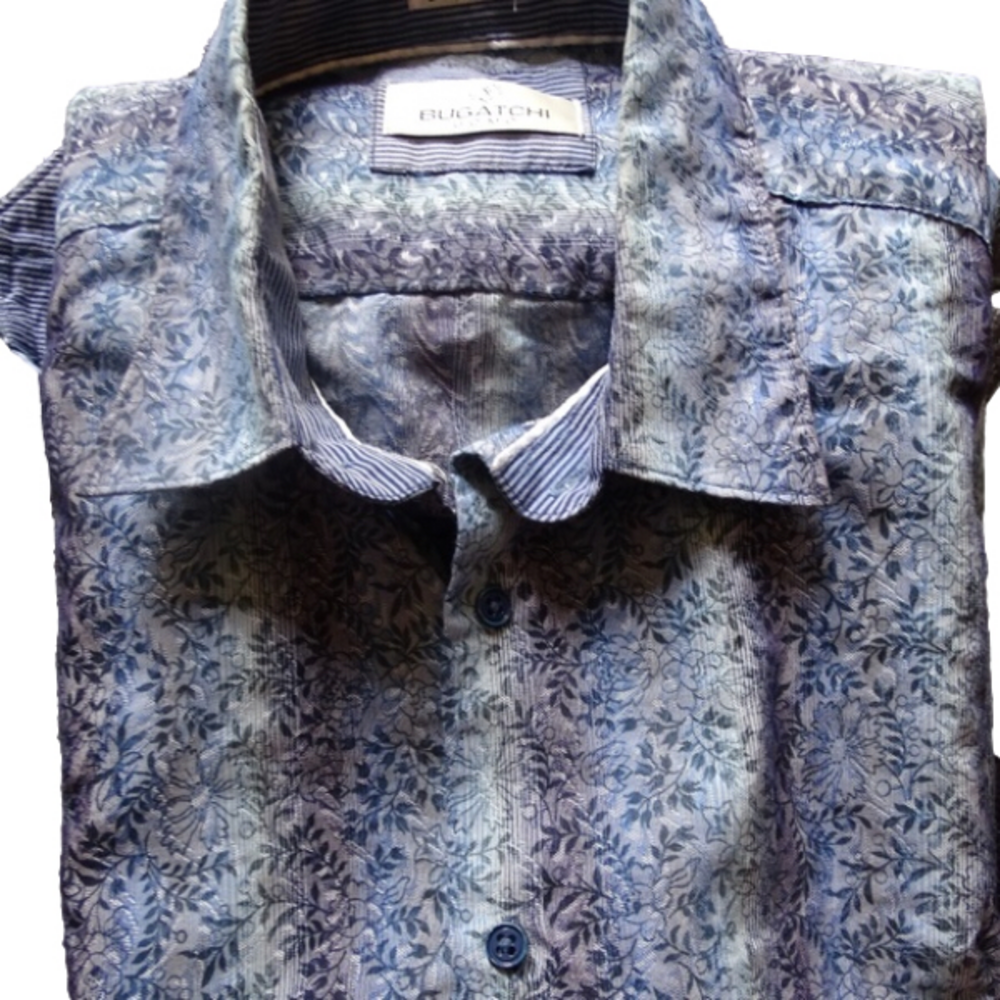 BUGATCHI UOMO SHAPED FIT BUTTON DOWN CASUAL DRESS SHIRT